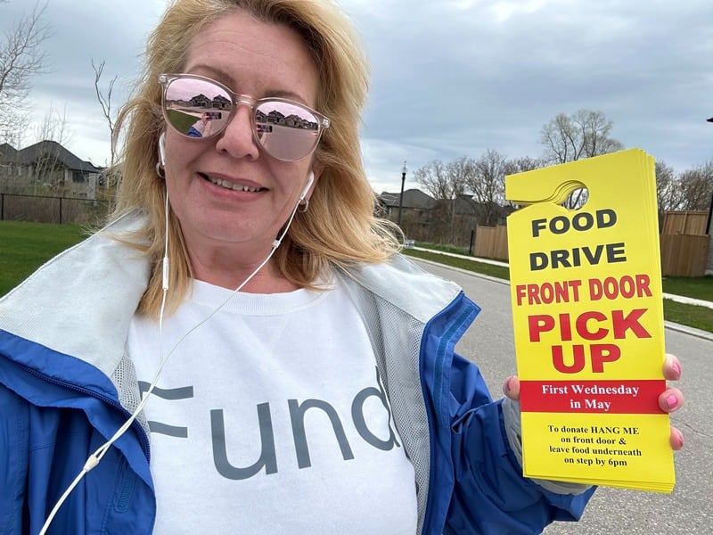 Linette Moore supporting a local food drive